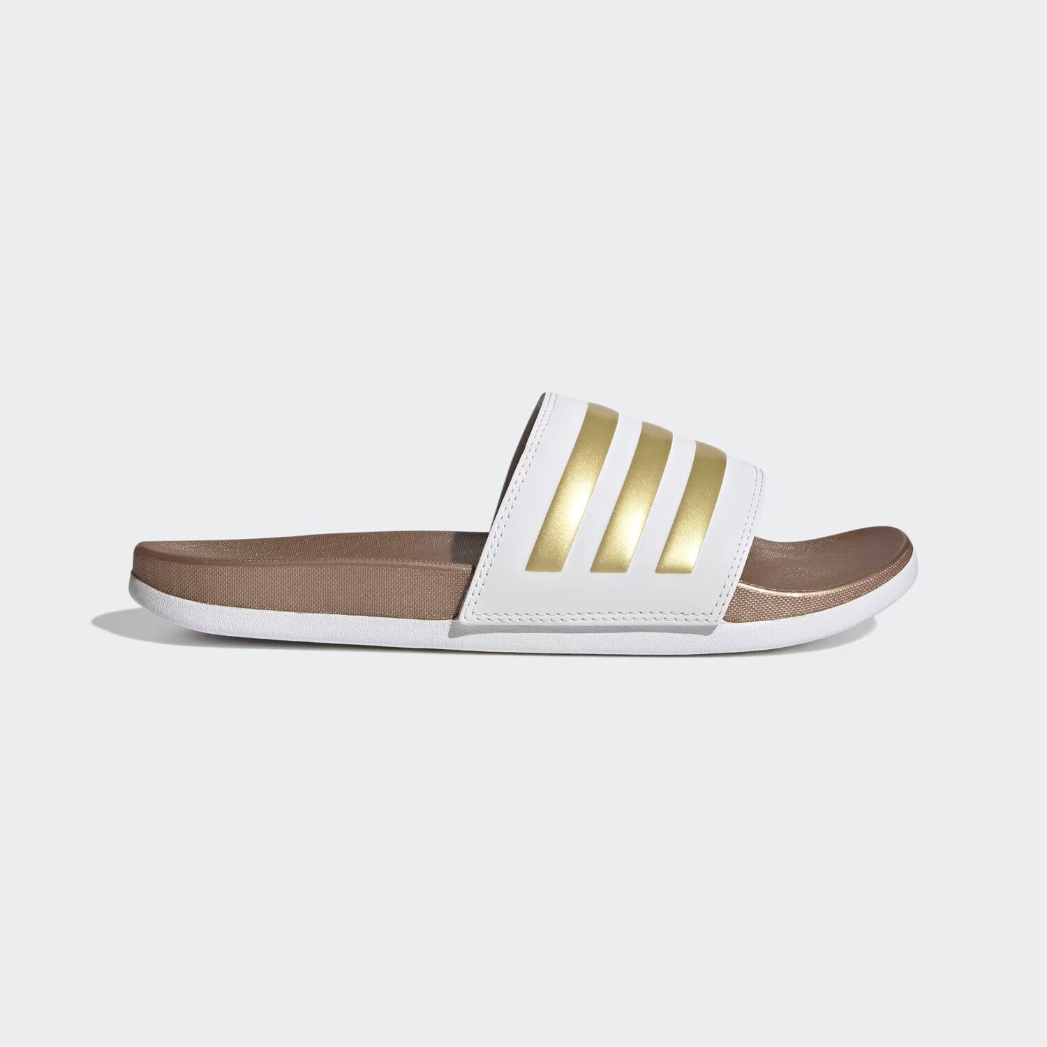 

Шлепанцы Adilette Comfort Adidas, цвет Cloud White/Cloud White/Matte Gold