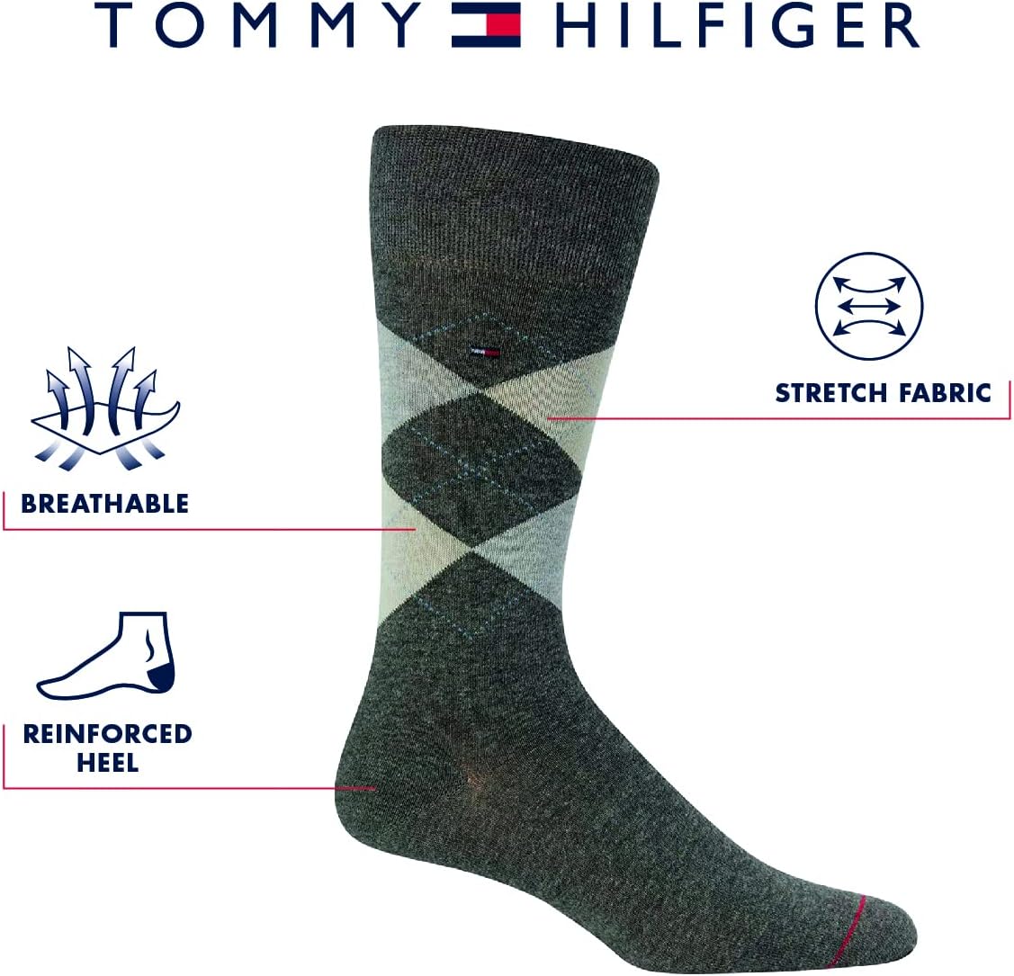 Мужские носки Tommy Hilfiger под повседневную одежду - 4 пары классических хлопковых носков для мужчин, легкие, комфортные, с укрепленной пяткой, Black Solid — фото 3