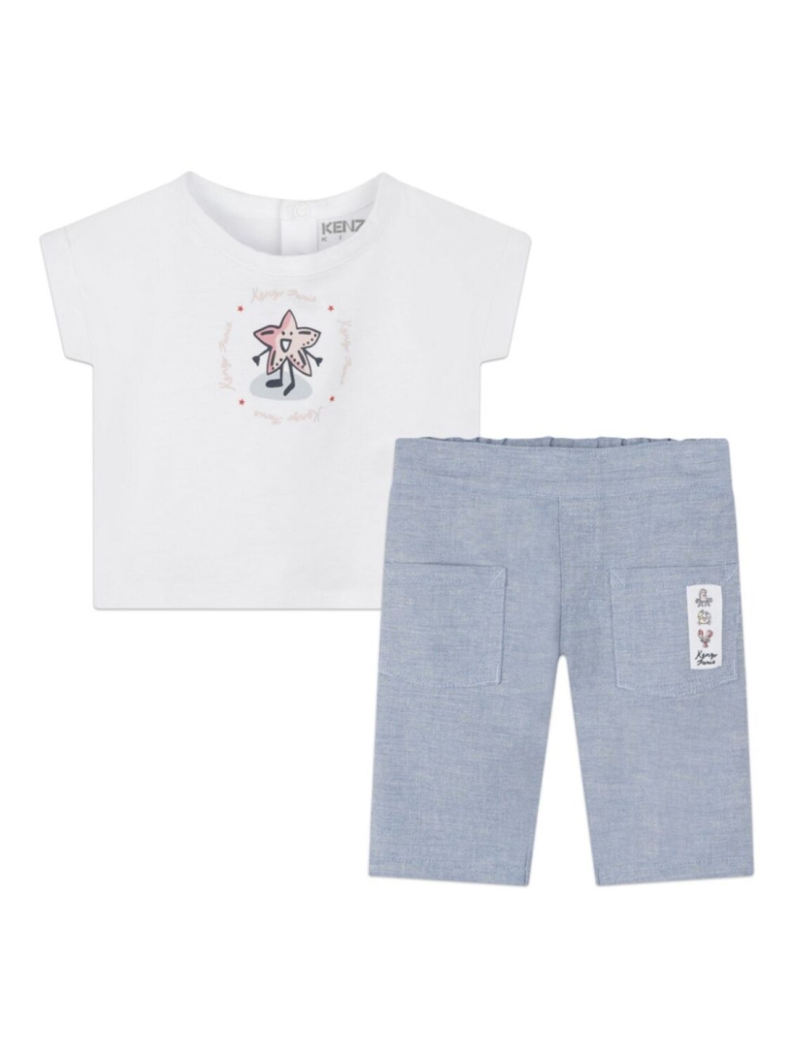 

Kenzo Kids комплект из топа и брюк с графичным принтом, белый