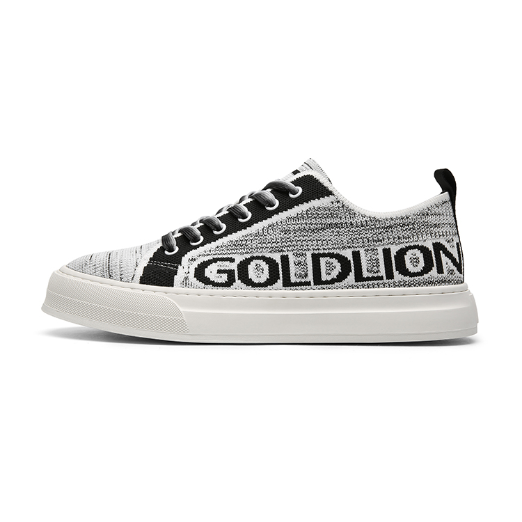 

GOLDLION Мужские лоу-топ скейтборд кроссовки бело-черные, цвет White Black