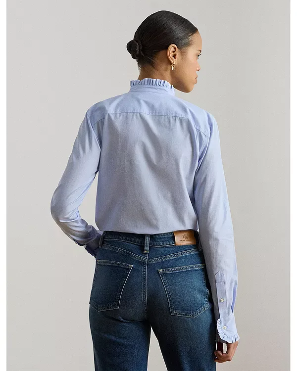Рубашка с оборками Ralph Lauren, Blue — фото 3