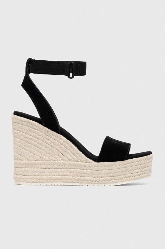 

Замшевые босоножки WEDGE SANDAL ON CON Calvin Klein Jeans, черный