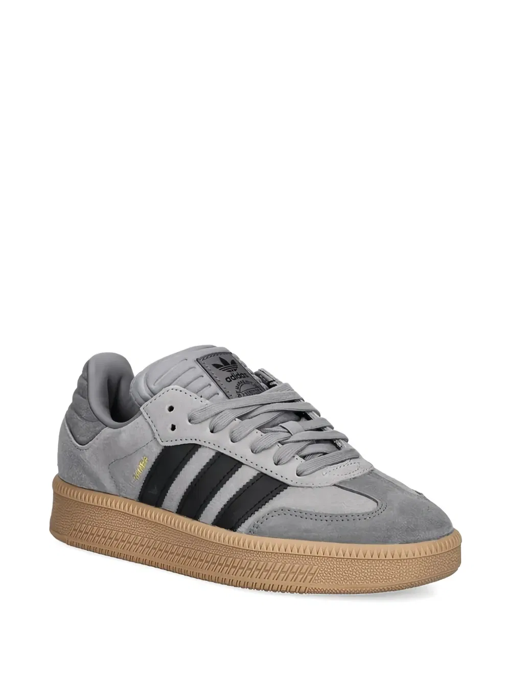 Кожаные кроссовки Samba XLG на шнуровке Adidas Kids, серый