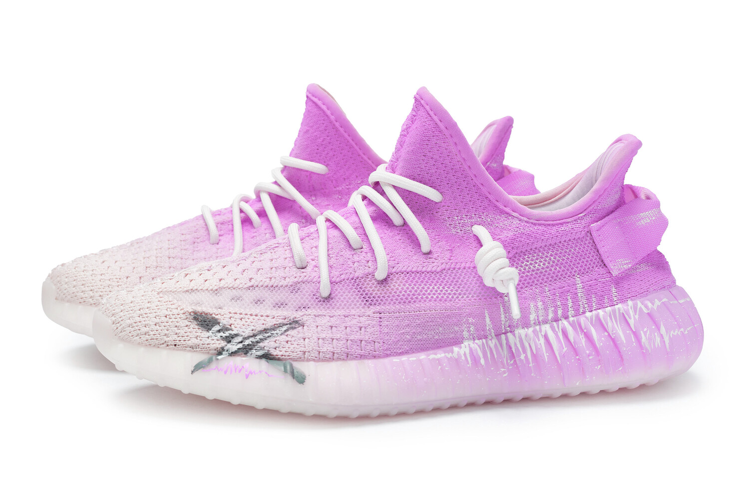 Кроссовки adidas originals Yeezy Boost 350 V2 Lifestyle Shoes Unisex Low-top White/purple, фиолетовый — фото 4