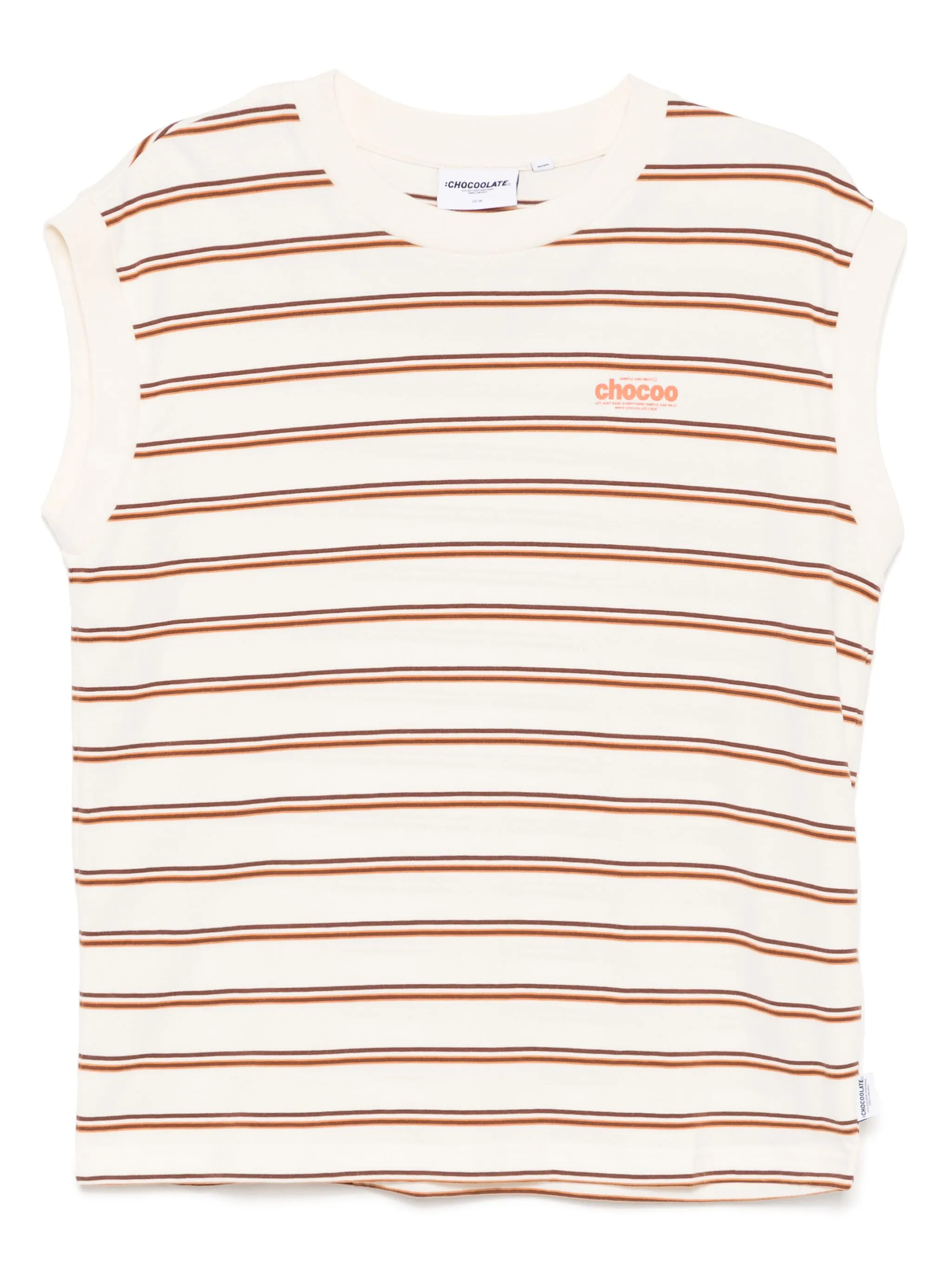 

Полосатый топ без рукавов Chocoolate, бежевый