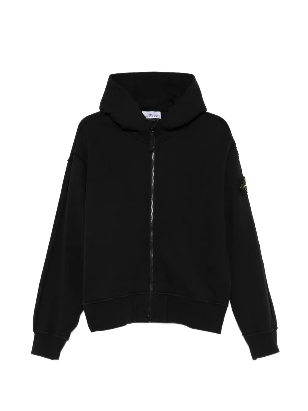 Толстовка на молнии с нашивкой с логотипом Stone Island, черный