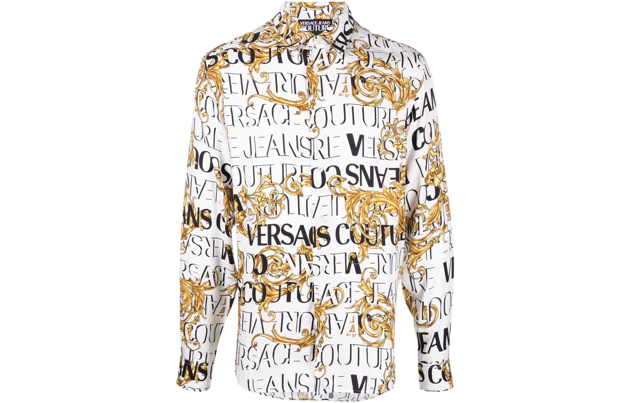 

Барочная принтованная рубашка на пуговицах VERSACE JEANS COUTURE, мультиколор