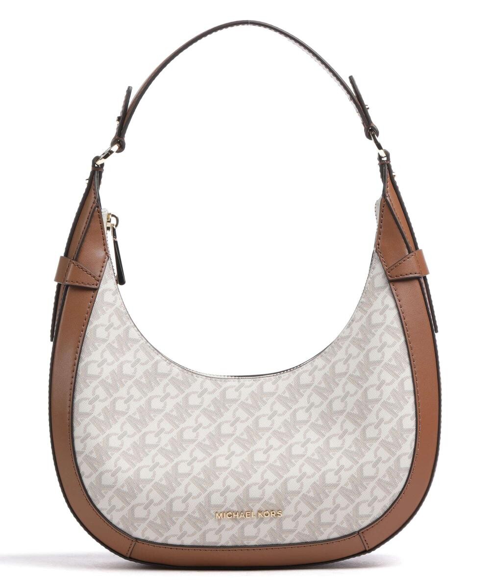 

Сумка на плечо Michael Kors Preston комбинированная с принтом из монограмм, белый