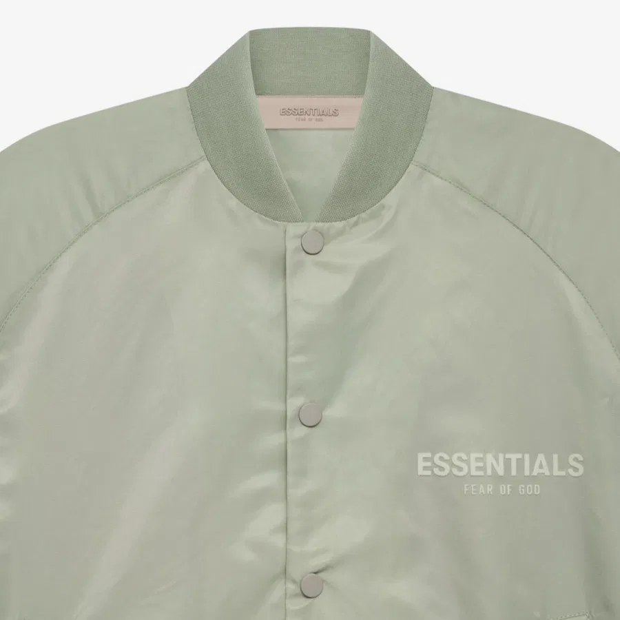 Бейсбольная куртка Fear Of God Essentials Kids Seaf Gray Green — фото 4