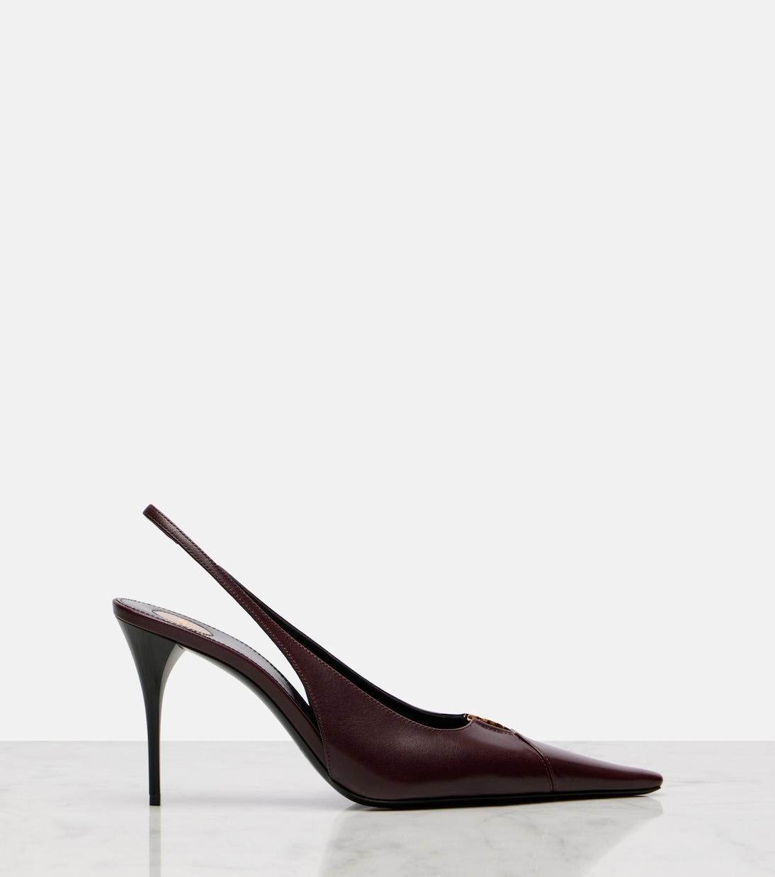 Babylone Breteuil кожаные туфли-лодочки на ремешке Saint Laurent, Bordeaux — фото 4