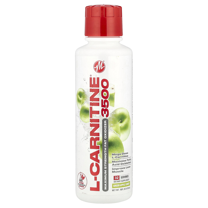 

Metabolic Nutrition, L-карнитин 3500, леденцы с зеленым яблоком, 473 мл (16 жидк. Унций)