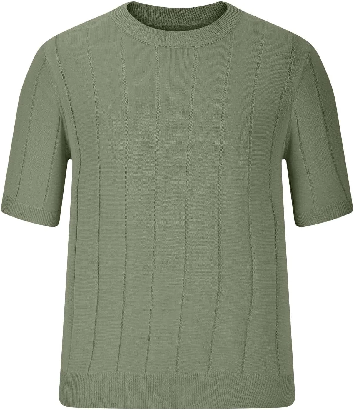 Футболка для мужчин Summer Shirt Short Sleeve Crewneck Ribbed Slim Fit — фото 2