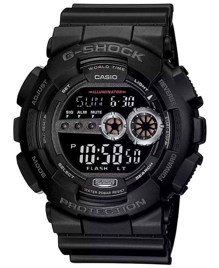 

Мужские цифровые часы XL с черным полимерным ремешком GD100-1B G-Shock