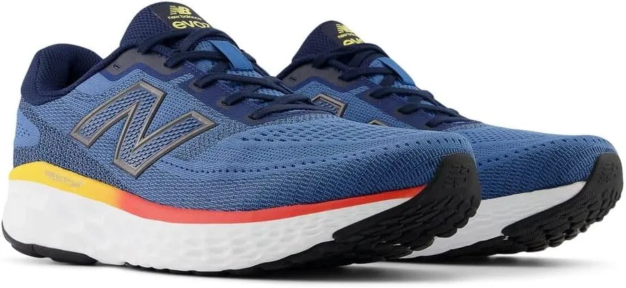 Мужские беговые кроссовки New Balance Fresh Foam X Evoz V4, 2-Sea Stone Nb Navy Clementine — фото 4