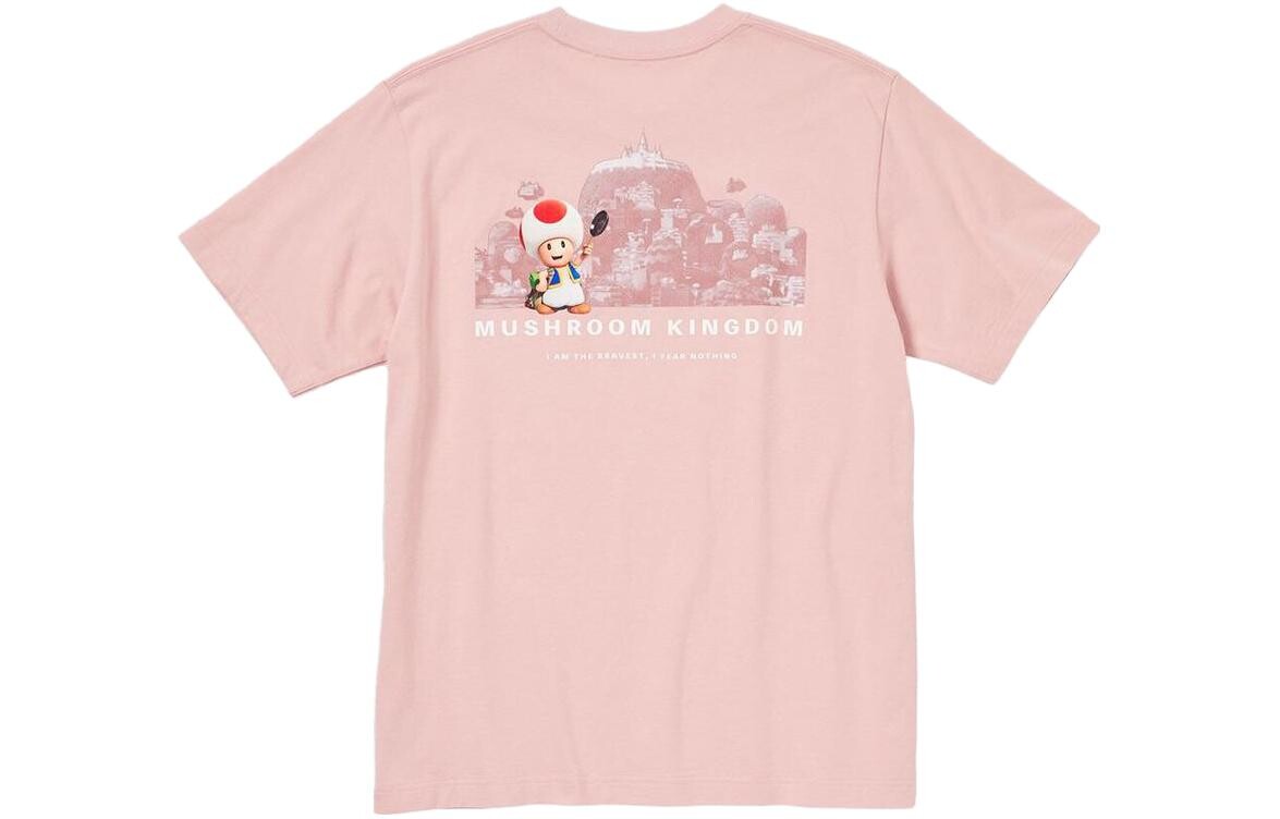 Футболка X Super Mario SS23 унисекс пастельно-розовая Uniqlo, розовый — фото 2