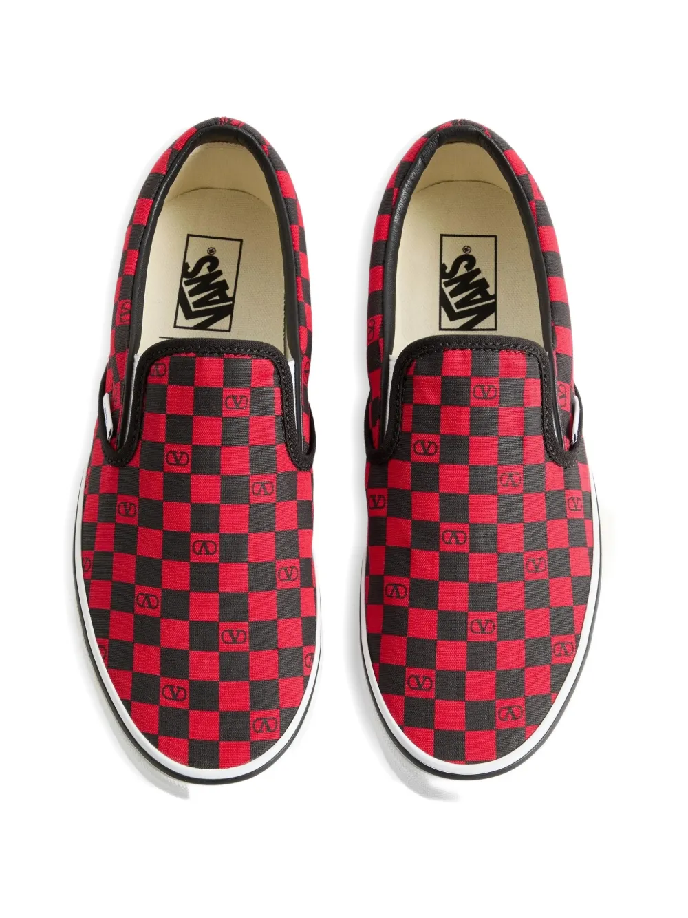Кеды в клетку от Valentino Vans, красный — фото 4