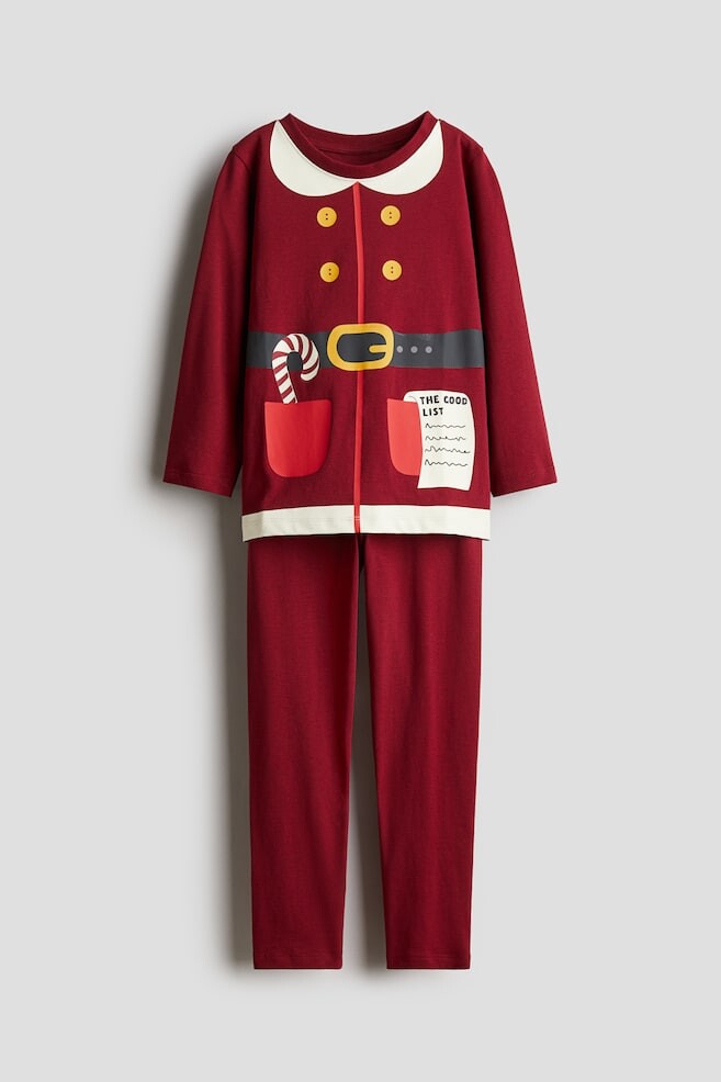 

Хлопковая пижама с принтом H&M, красный
