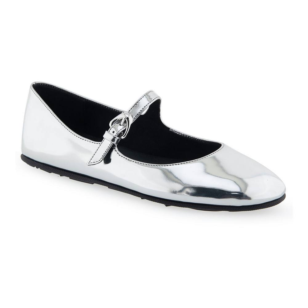 

Аэрозоли Perry Женские туфли Мэри Джейн на плоской подошве Aerosoles, цвет Silver Mirror Metallic