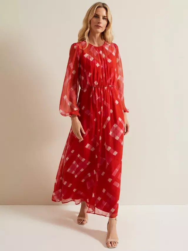 

Платье Phase Eight Tatianna Check Maxi, цвет red/multi