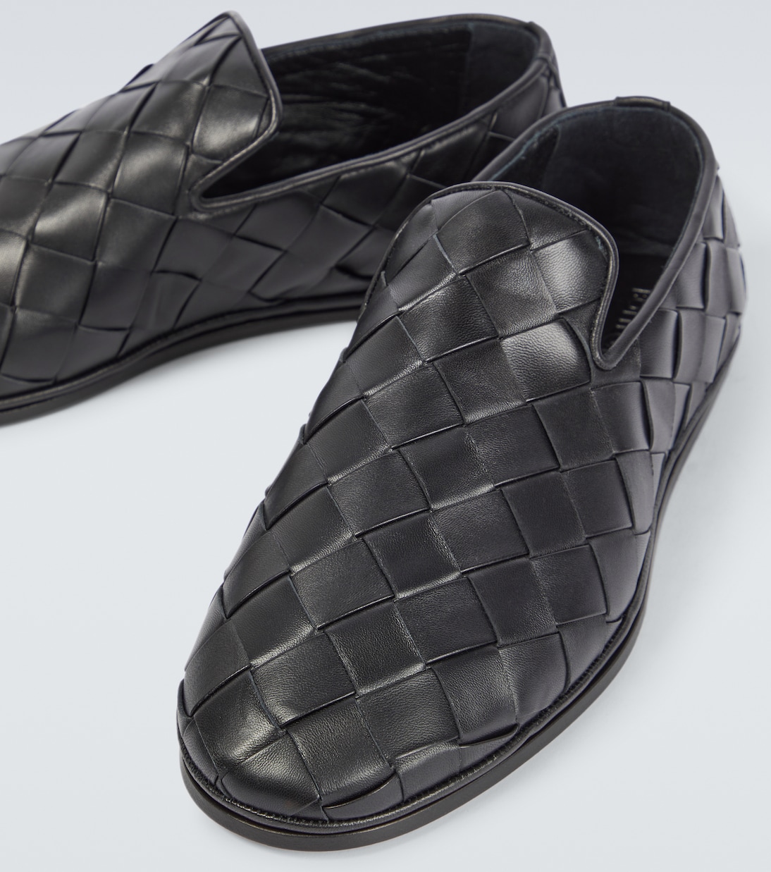Воскресные кожаные тапочки Bottega Veneta, черный — фото 3