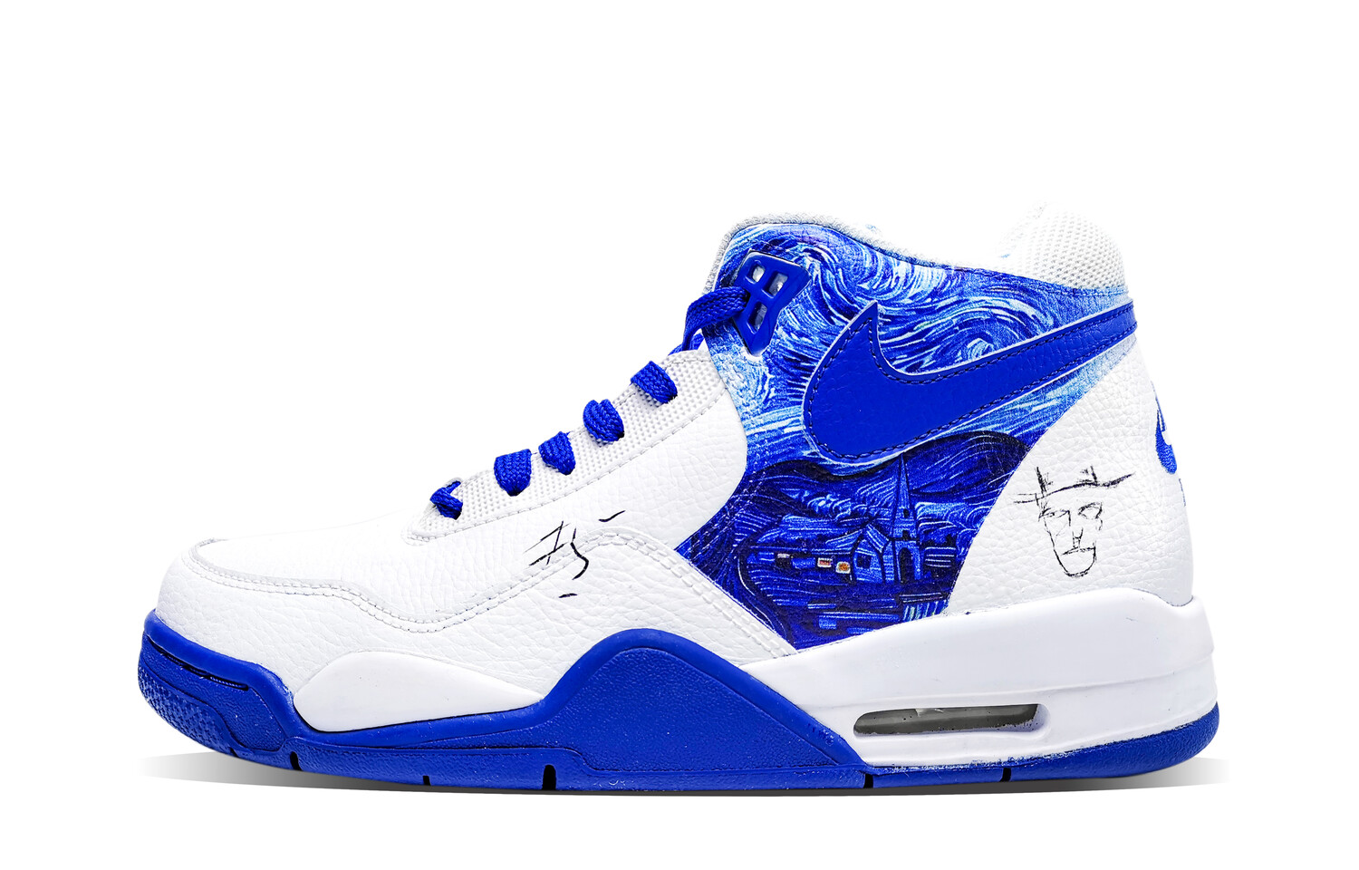 

Кроссовки Nike Flight Legacy Vintage Basketball Shoes Men Mid-top Blue, белый