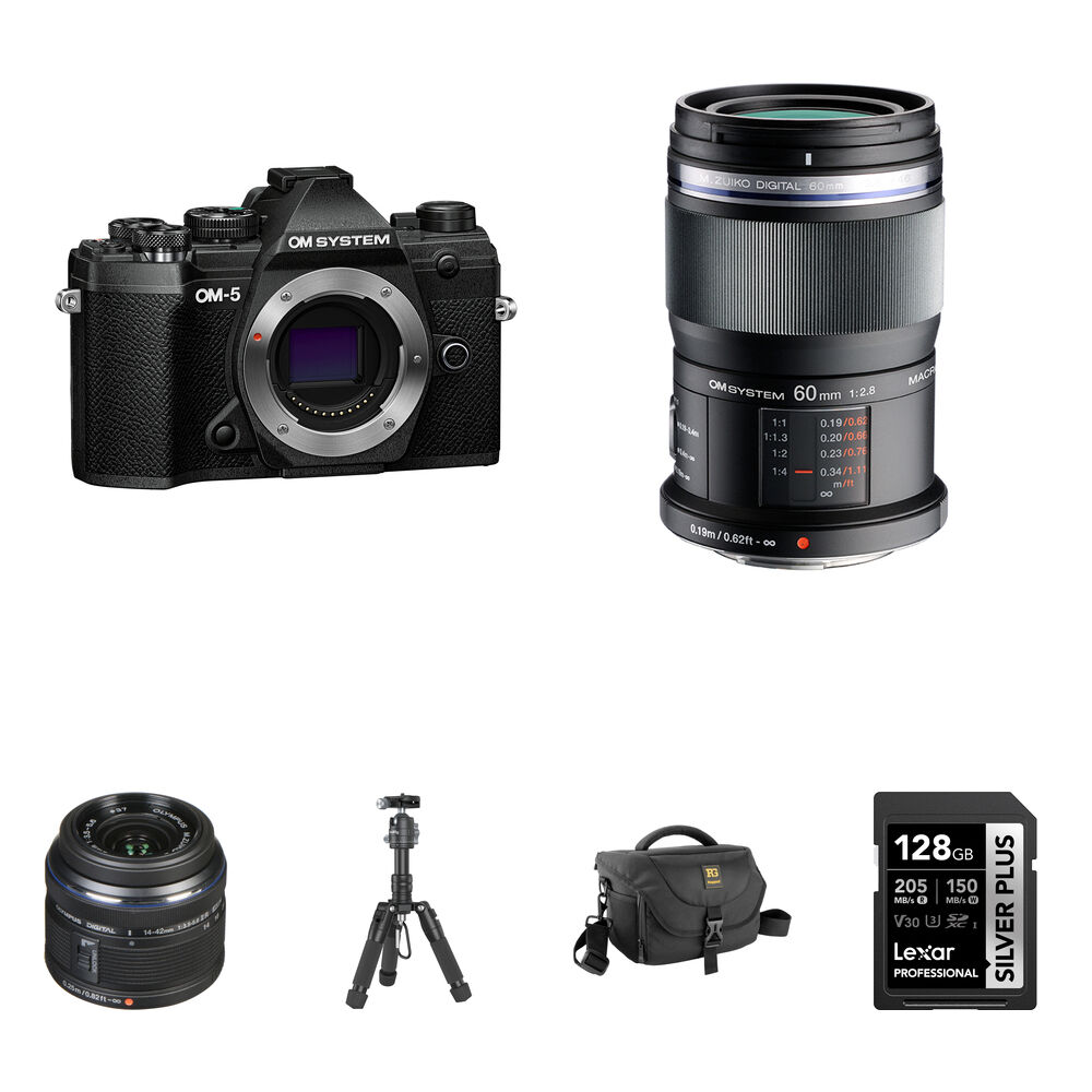 

Беззеркальная камера OM SYSTEM OM SYSTEM OM-5 Mirrorless Camera with 60mm f/2.8 &