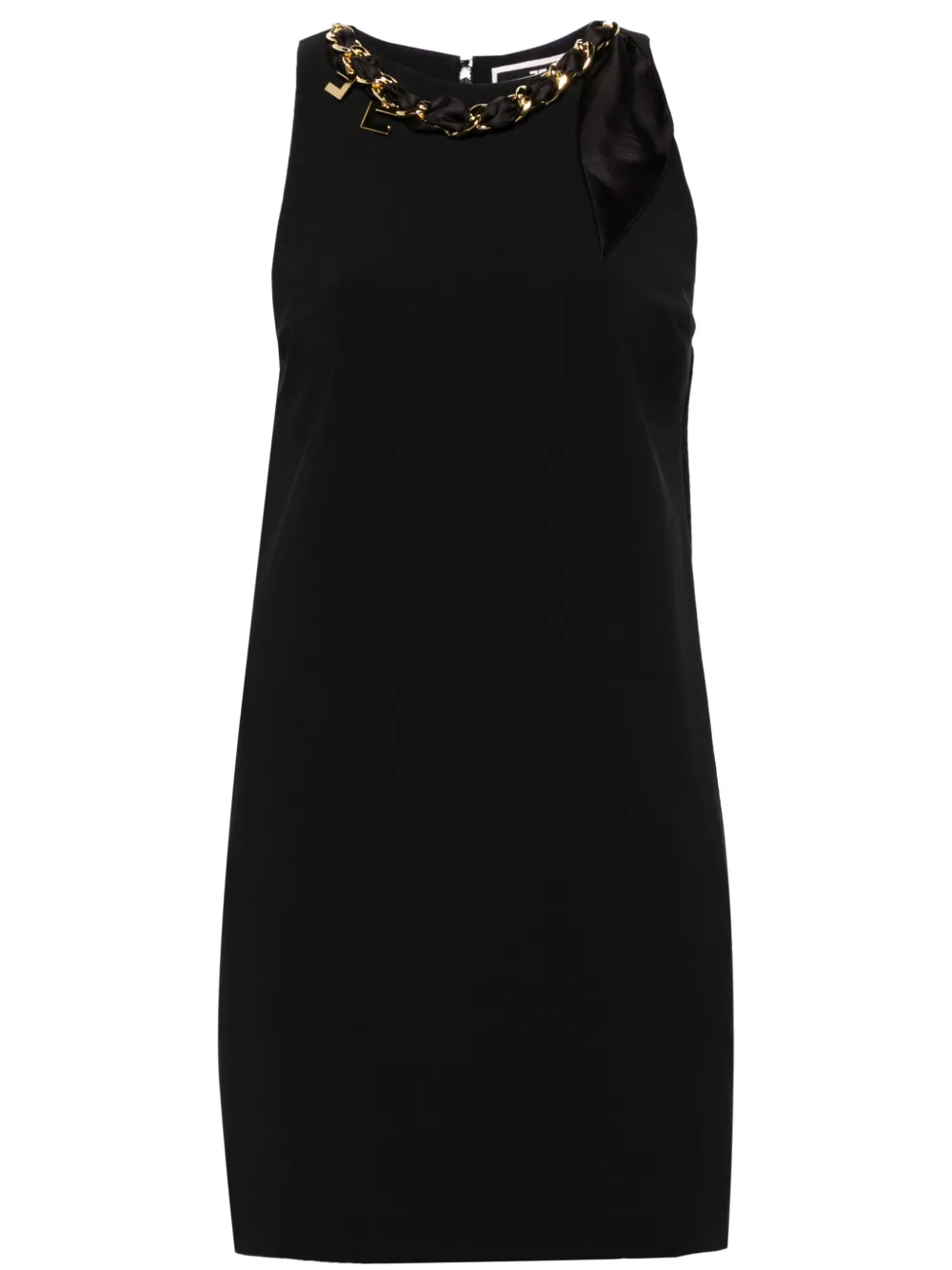 

Креповое платье мини с цепочкой Elisabetta Franchi, черный