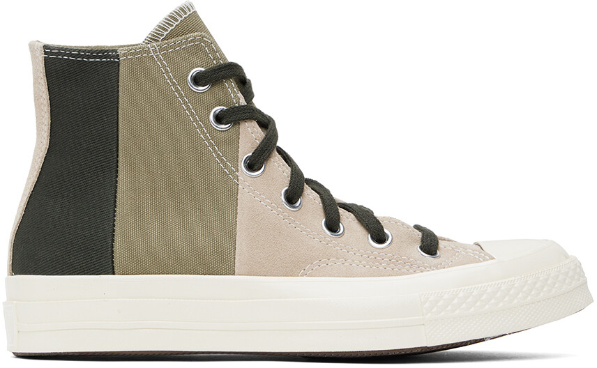

Бежево-хаки Высокие замшевые высокие кеды Chuck 70 в стиле пэчворк Converse