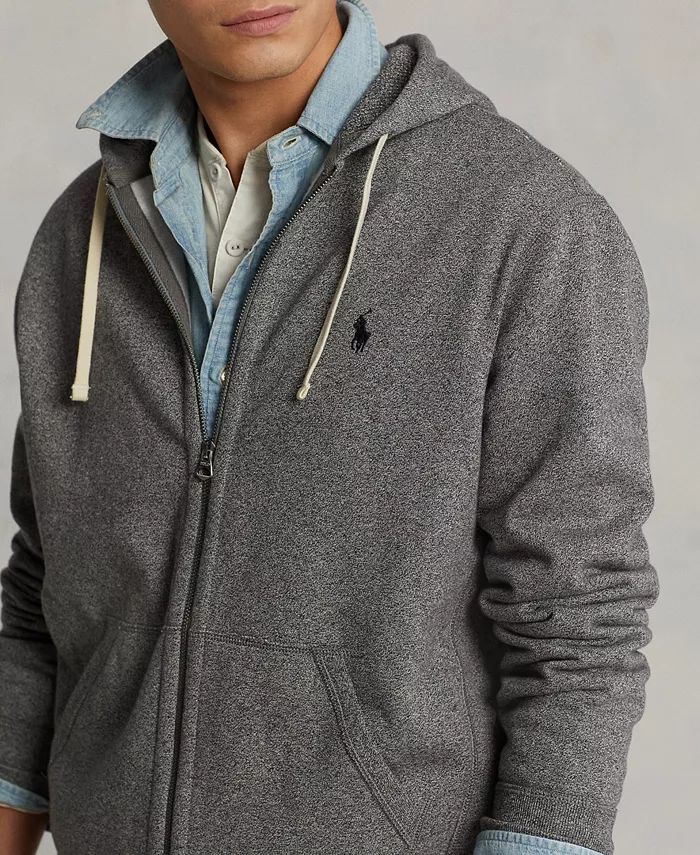 Мужская толстовка с капюшоном Signature Fleece Polo Ralph Lauren, серый — фото 4