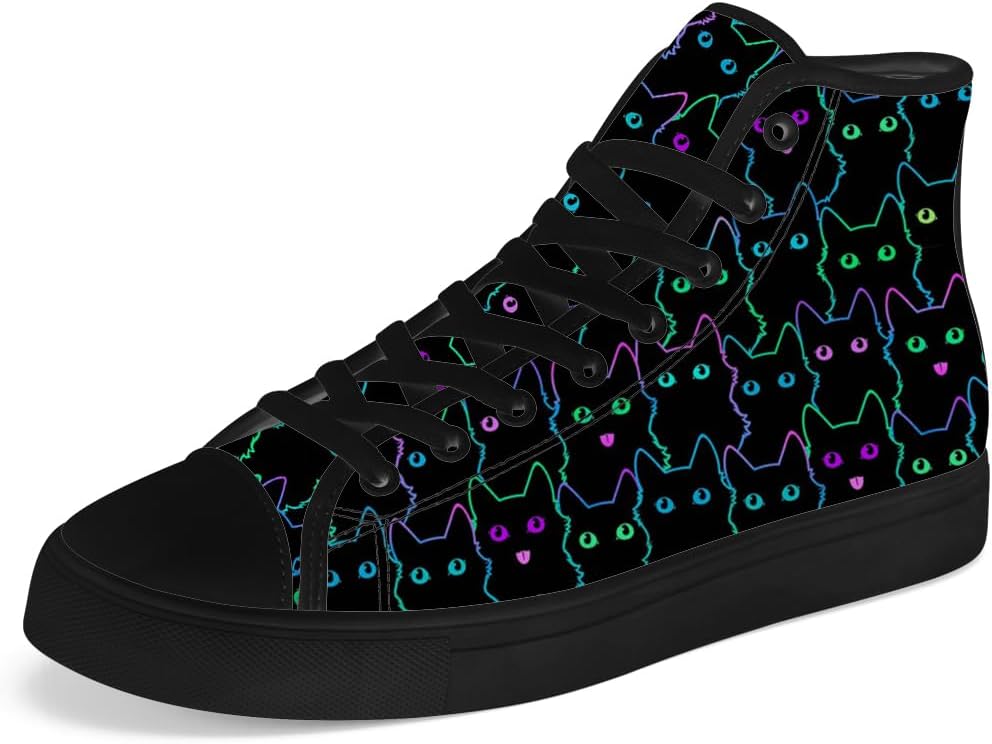 

Мужские и женские высокие кеды с кошкой на тканевой основе, высокие кроссовки на шнуровке, повседневная обувь Chebing, зеленый