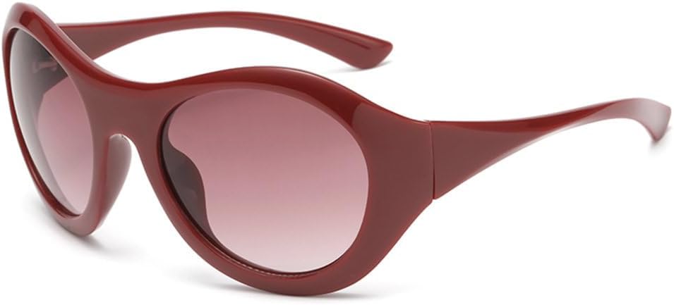 

Ретро овальные солнцезащитные очки для женщин и мужчин, винтажные женские очки для рыбалки, черная оправа, линзы для вождения, защита от УФ-излучения UV400 MTZJH, Wine Red