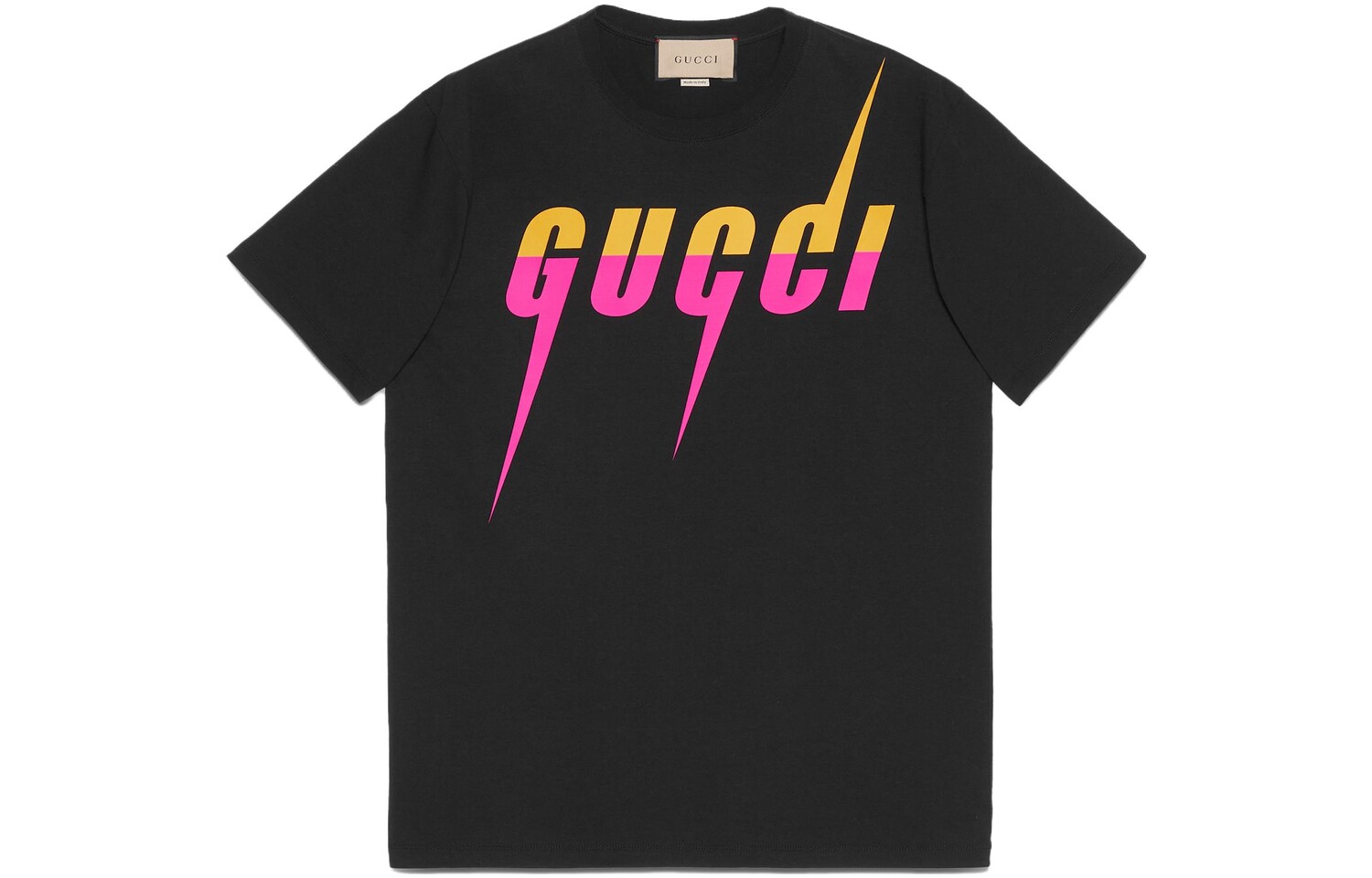 

Футболка мужская Gucci, черный / желтый / розовый