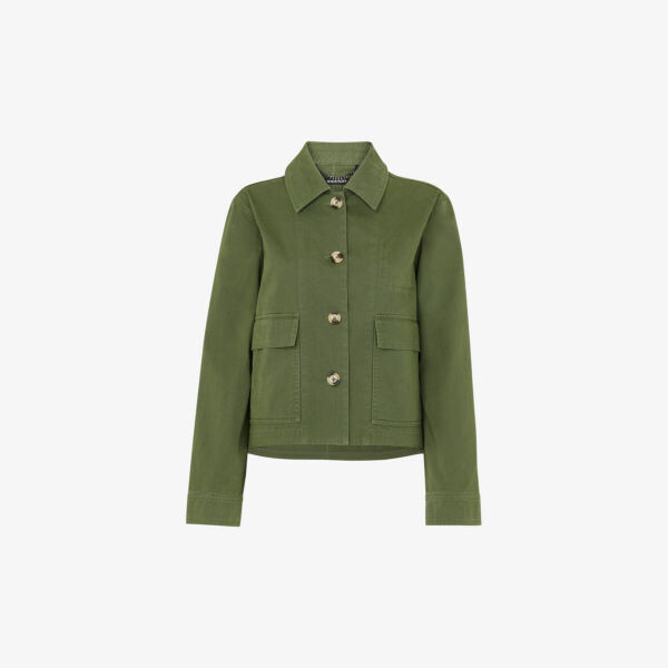 

Куртка Marie casual свободного кроя из хлопка Whistles, зеленый