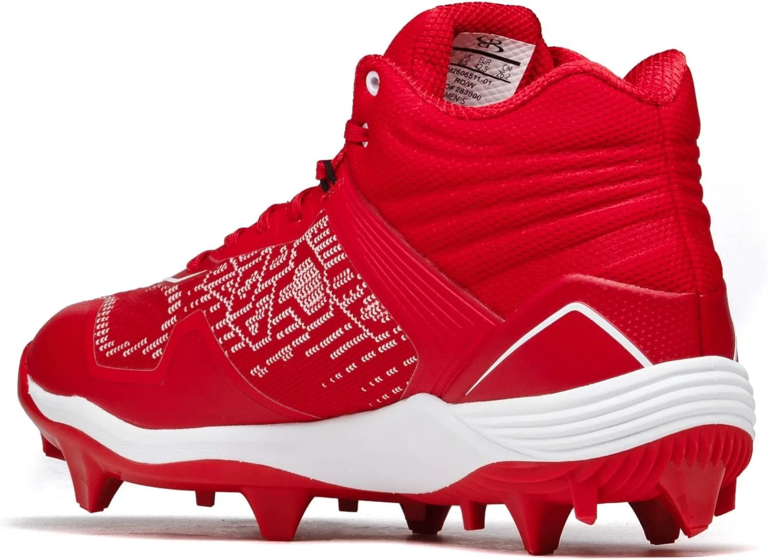 Бутсы Boombah Viper Pureknit для мужчин с формованной средней подошвой - Status - несколько цветовых вариантов - несколько размеров, красно-белый — фото 4