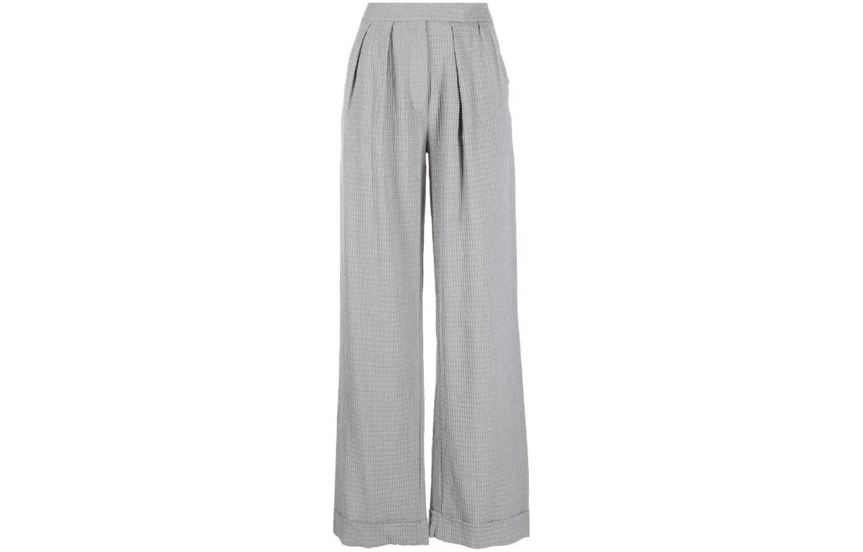 Брюки прямого кроя с плиссе серые Emporio Armani