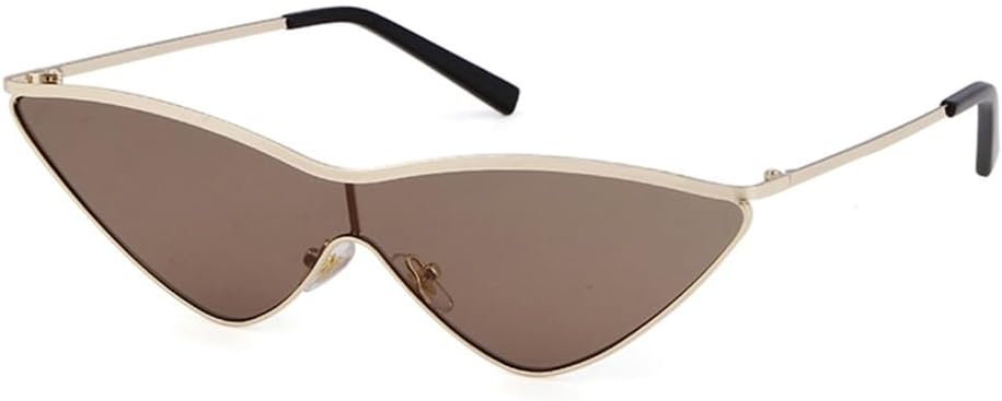 

Винтажные маленькие солнцезащитные очки «кошачий глаз» в форме треугольника, ретро, ​​металлическая оправа, цельные солнцезащитные очки для женщин, черные, UV400 VFDHN, C6