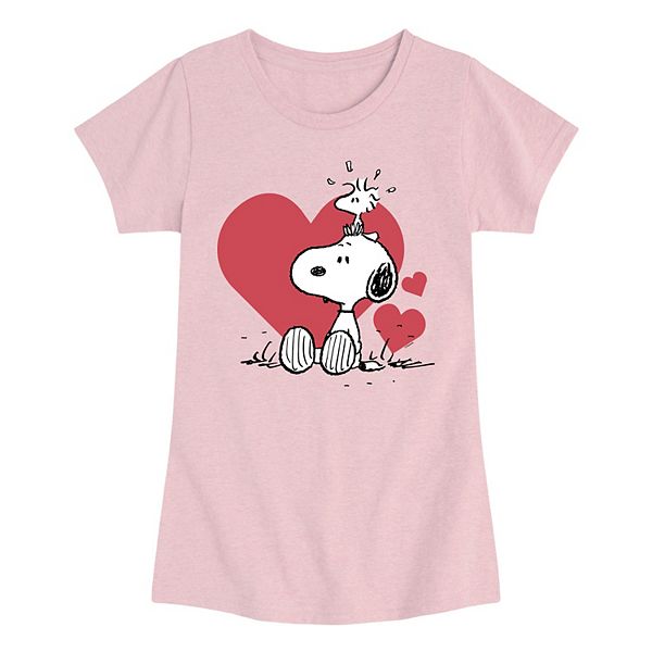 

Футболка с принтом Peanuts Snoopy & Woodstock для девочек 7-16 Licensed Character, Heather Pink