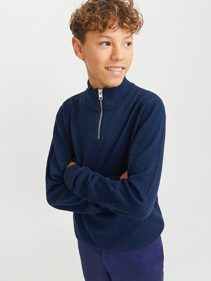 JACK & JONES Junior Свитер «Эмиль» темно-синего цвета — фото 2