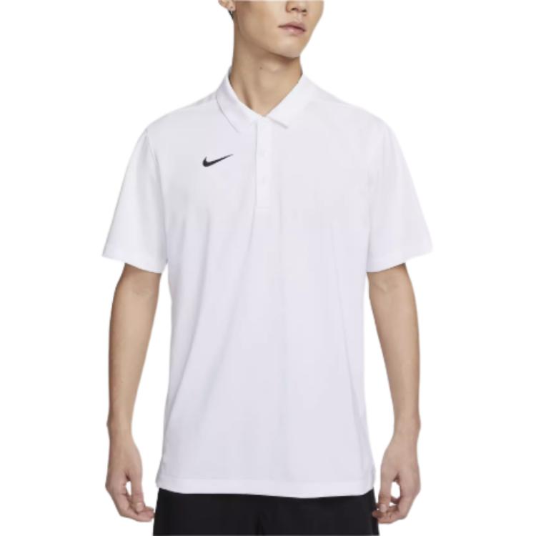 Nike Футболка поло dri fit мужская белая — фото 3
