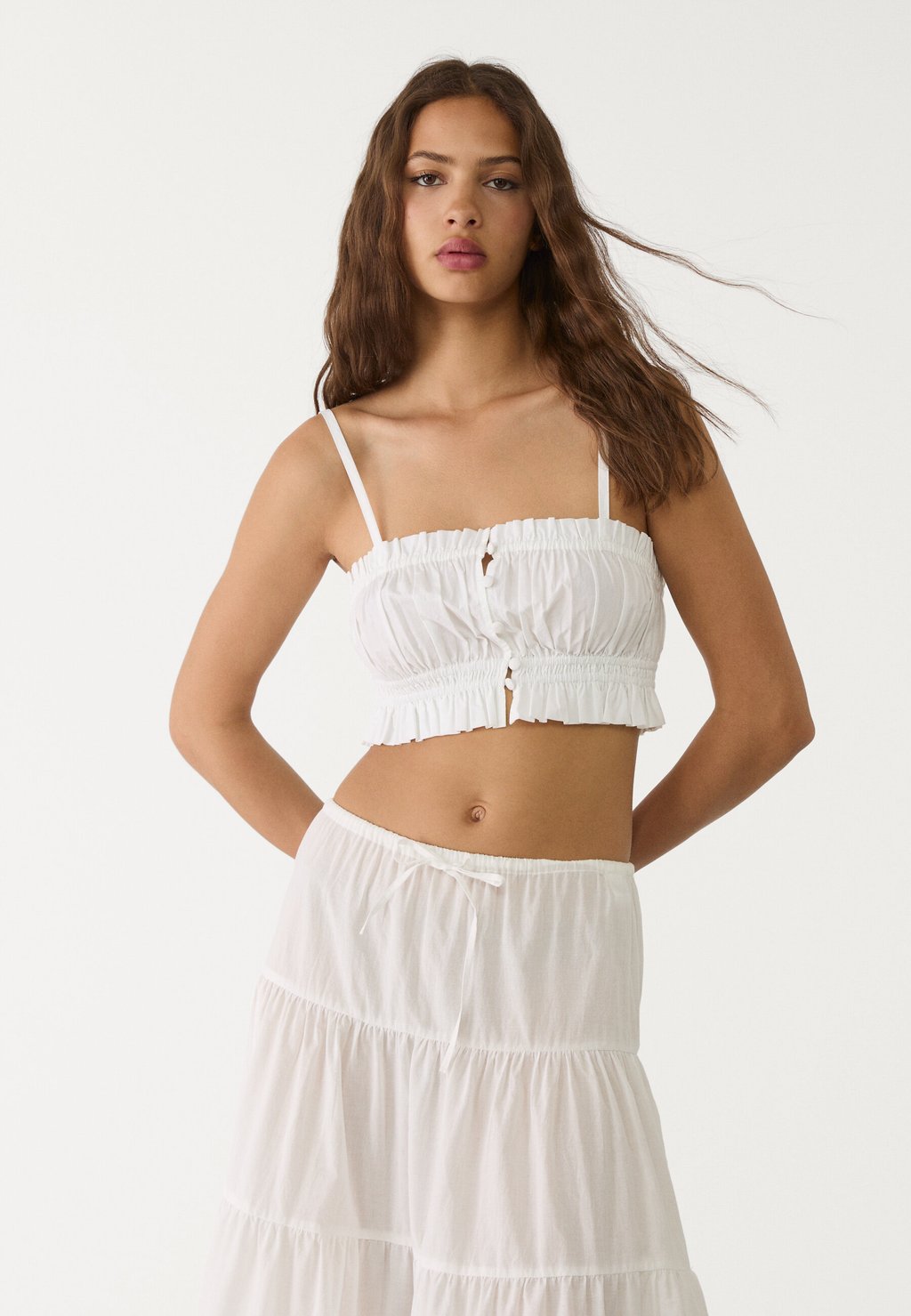 

Топ CROPPED Stradivarius, белый
