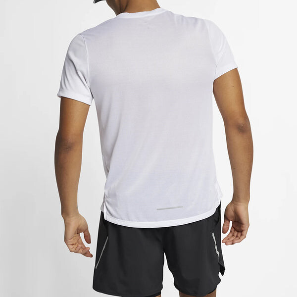 Футболка dri-fit miler running quick dry short sleeve white Nike, белый — фото 4