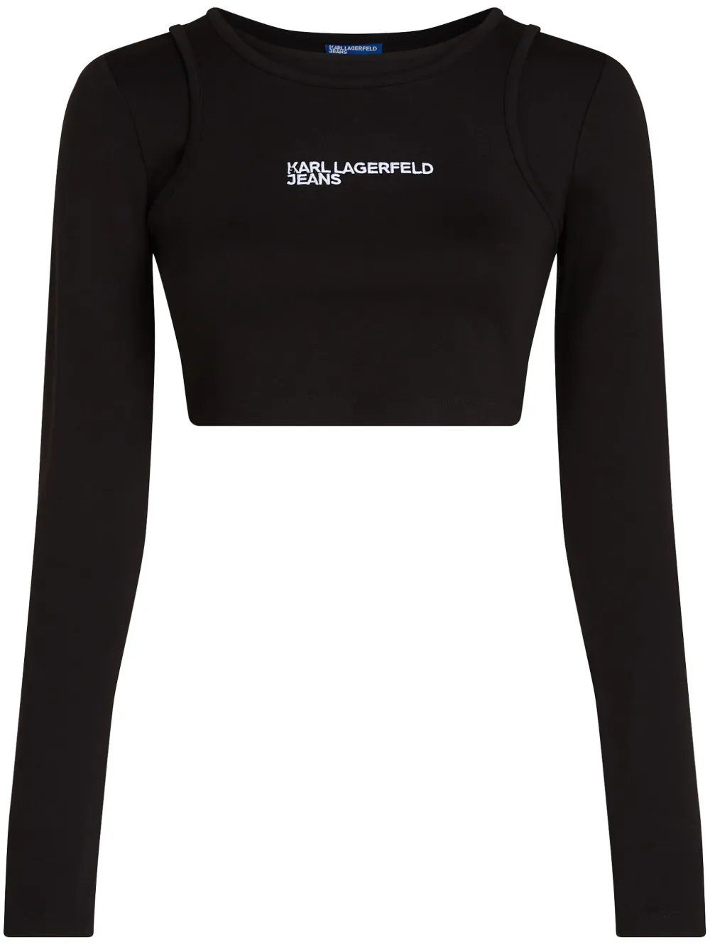 

Многослойная футболка с вышитым логотипом Karl Lagerfeld Jeans, черный