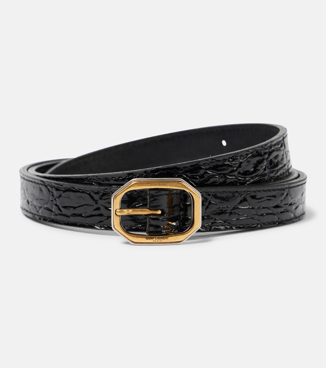 

Кожаный ремень Saint Laurent, черный