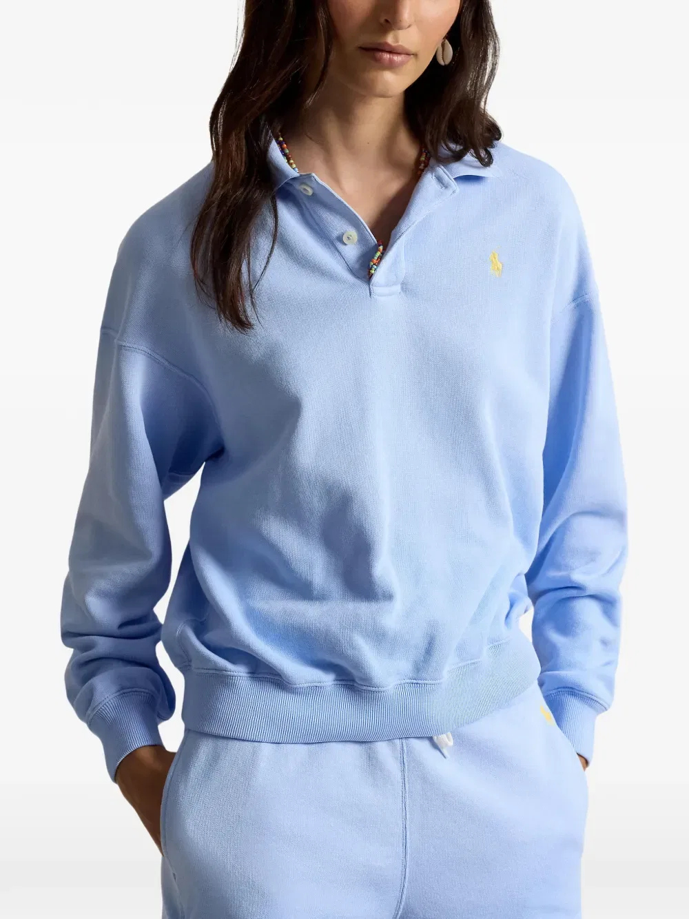 Рубашка поло с вышитым пони Polo Ralph Lauren, синий — фото 3
