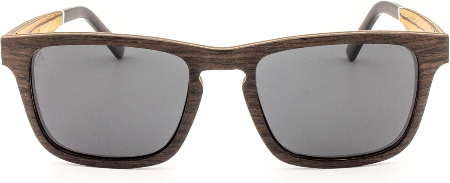 

Aluna - Деревянные солнцезащитные очки для женщин и мужчин, легкие и стильные солнцезащитные очки с поляризованными линзами HD, модные солнцезащитные очки в стиле ретро, Dark Oak and Zebra Wood