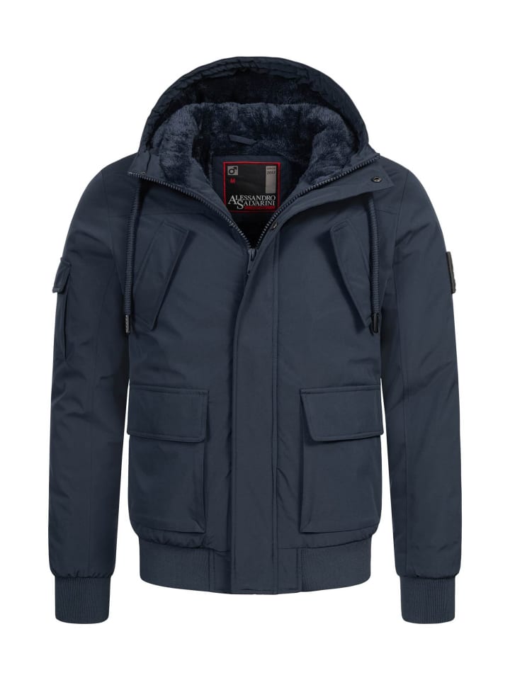 

Зимняя куртка AS-432 темно-синего цвета Alessandro Salvarini