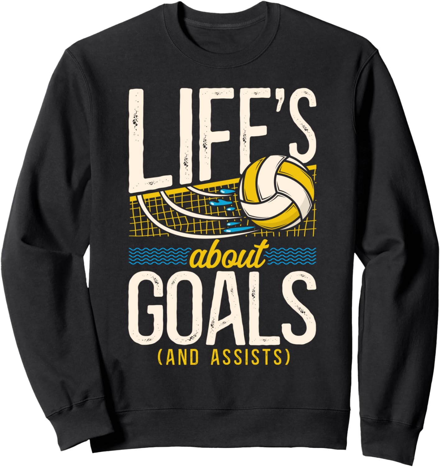 

Винтажная толстовка для водного поло «Жизнь, полная голов (и голевых передач)» Funny Water Polo Club Hd0, черный