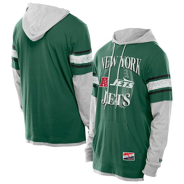 

Мужская зеленая футболка с капюшоном new york jets twofer New Era