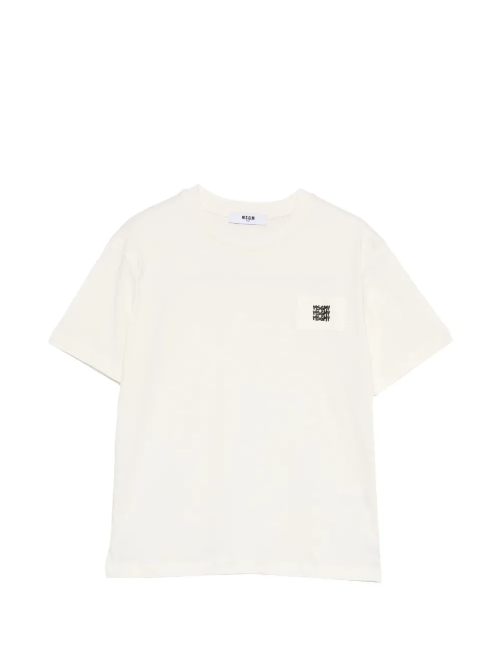 Футболка с нагрудным карманом MSGM Kids, бежевый