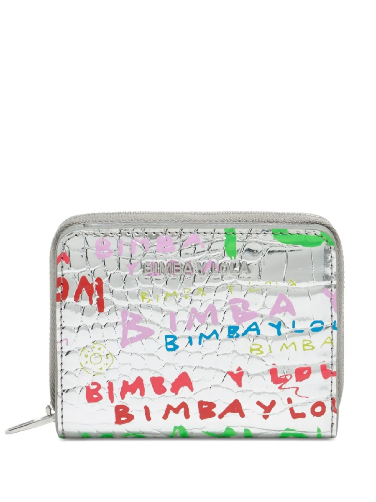

Bimba y Lola кошелек с тиснением под крокодила, серебряный